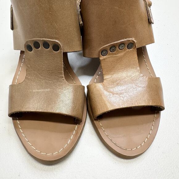 Women's BARBARA BARBIERI Brown Leather Heel Ankle Strap Sandals Size 7 - Picture 8 of 8